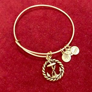 EUC Gold Alex and Ani “Anchor” Bangle